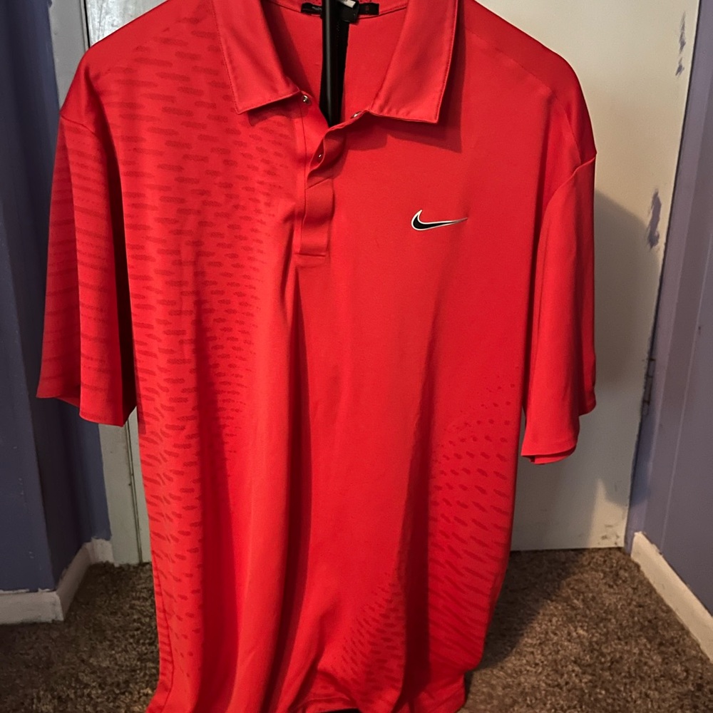 Tiger Woods Nike Men's Red Polo Golf Shirt
